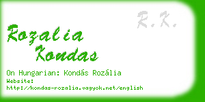 rozalia kondas business card