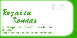 rozalia kondas business card